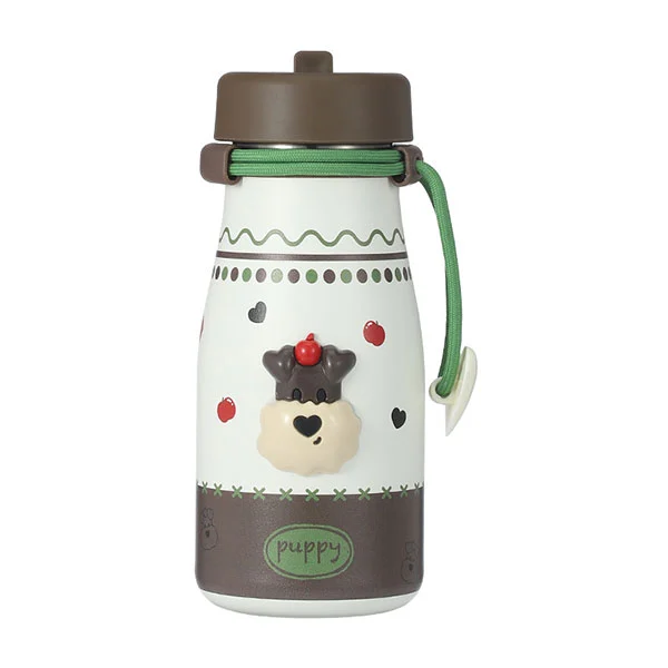 Пляшка молока з нержавіючої сталі з соломинкою